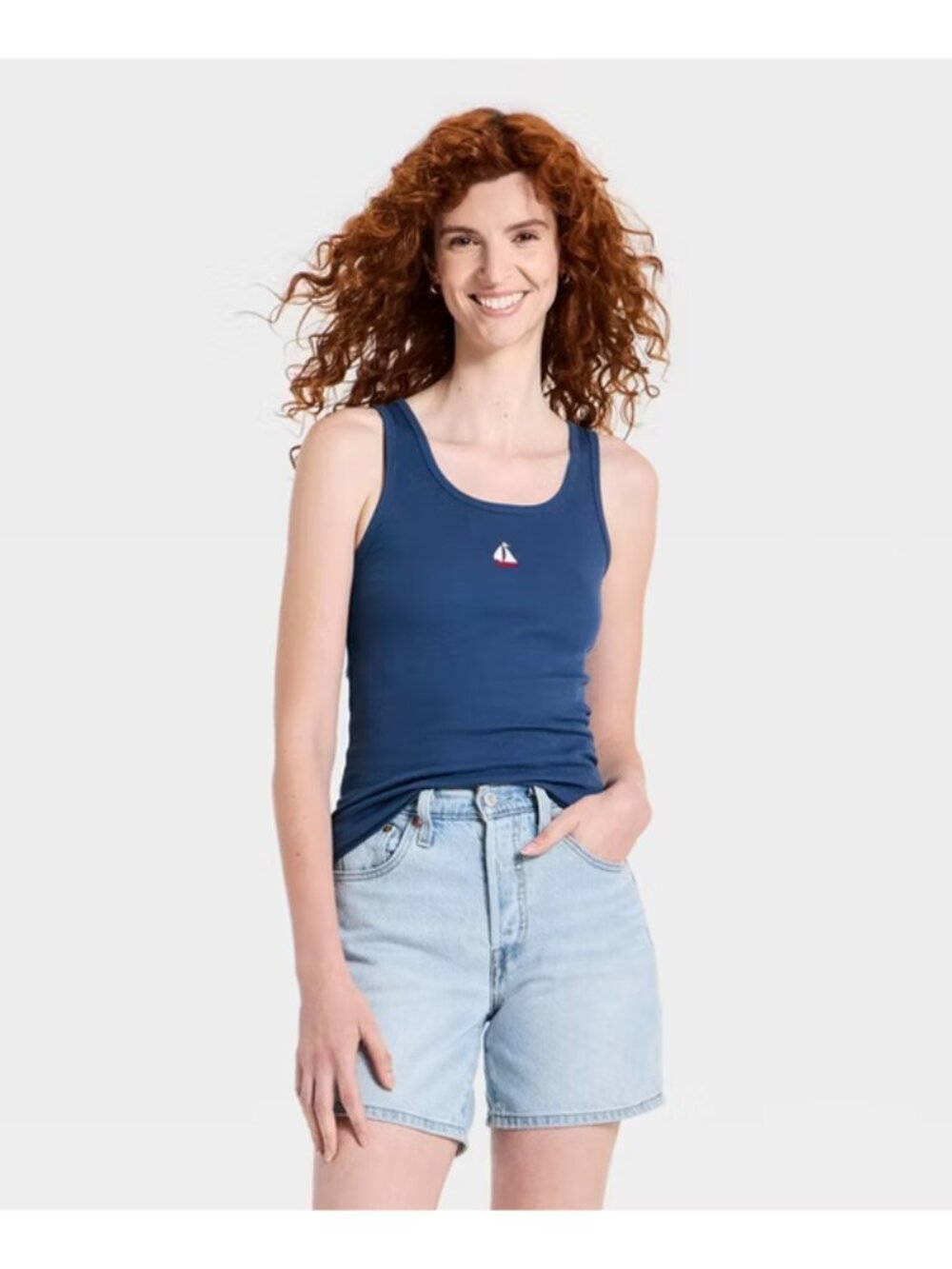 Women's Fitted Pullover Tank Top - Universal Thread Navy Blue XS
